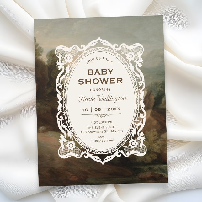 Vintage art baby shower invitation (Creator Uploaded)