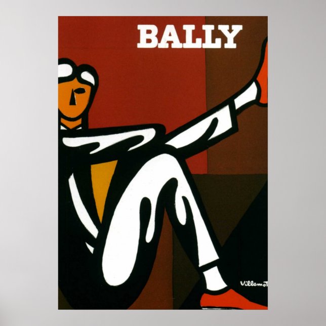 Vintage Art Bally Shoes Villemot Poster Print (Front)