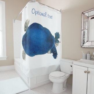 Vintage Art Blue Sea Turtle Shower Curtain