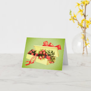 Vintage Art Box Of Roses Blank Note Card
