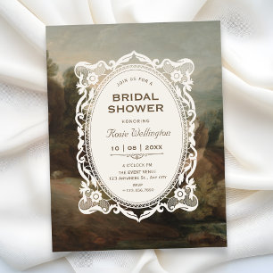 Vintage art bridal shower invitation