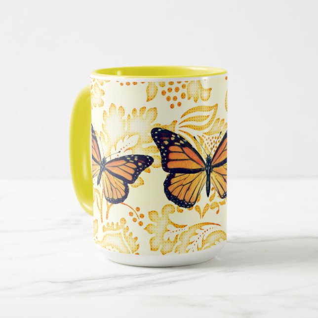 Vintage Art Butterfly Mug Cup (Front Left)
