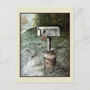 Vintage Art by B. Mitchell, Mailbox Postcard