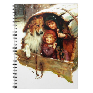 Vintage Art Christmas Gift Spiral Notebook