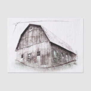 Vintage Art Country Rustic Distressed Barn Texture Tissue Paper