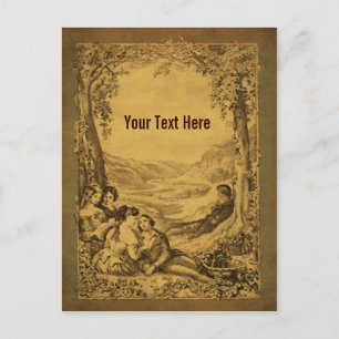 Vintage Art Couples Picnic Customisable Postcard