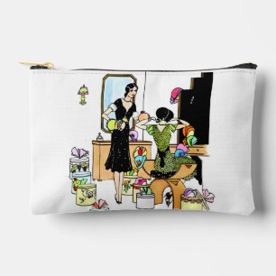 Vintage Art Deco 1920s Hat Shop Illustration Accessory Pouch