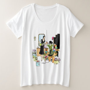 Vintage Art Deco 1920s Hat Shop Illustration Plus Size T-Shirt