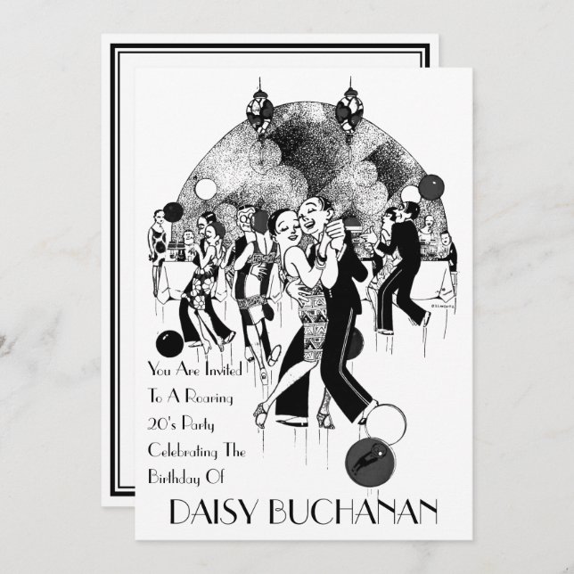 Vintage Art Deco 1920's Invitation (Front/Back)