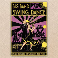 Vintage Art Deco 1940s Swing Dance Poster