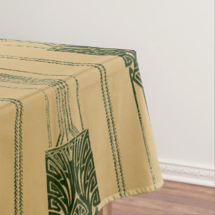 Vintage Art Deco Abstract Peacock Pattern Tablecloth