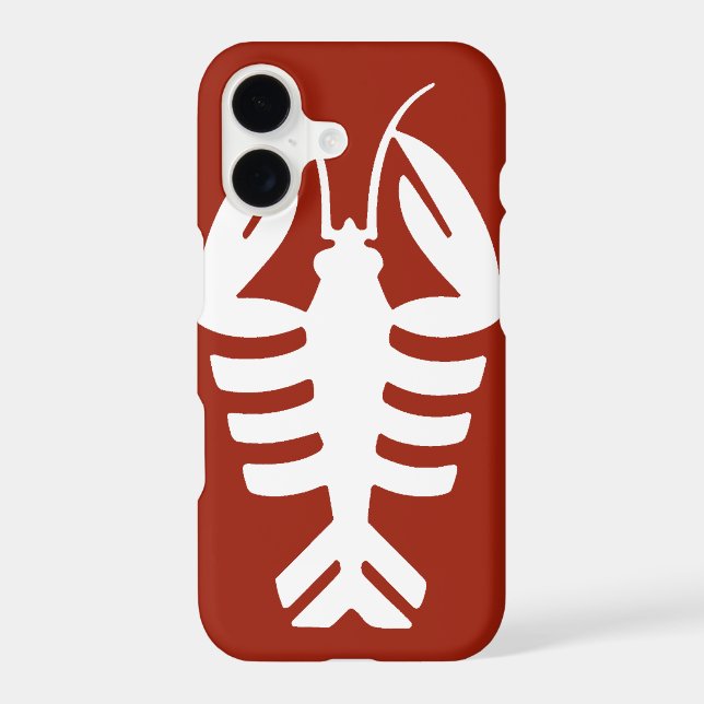 Vintage Art Deco Animal, White Lobster on Red (Back)