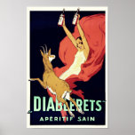 Vintage Art Deco Aperitif Alcohol Drink Poster<br><div class="desc">A reproduction print of a 1930s Art Deco poster promoting Diablerets aperitif named after a mountain in the Bernese Alps, located between the cantons of Valais and Vaud, in the western French-speaking part of Switzerland. Digitally refurbished to bring out the original colours, even better and fix as many imperfections as...</div>
