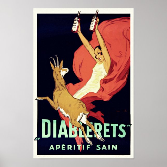Vintage Art Deco Aperitif Alcohol Drink Poster (Front)