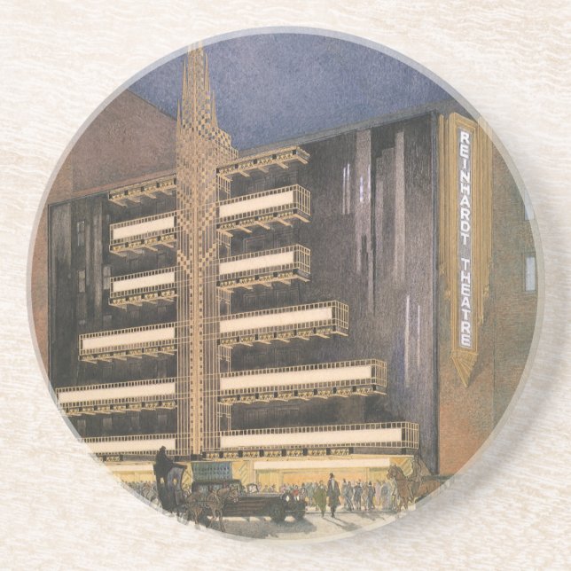 Vintage Art Deco Architecture, Building in NYC Coaster (Front)