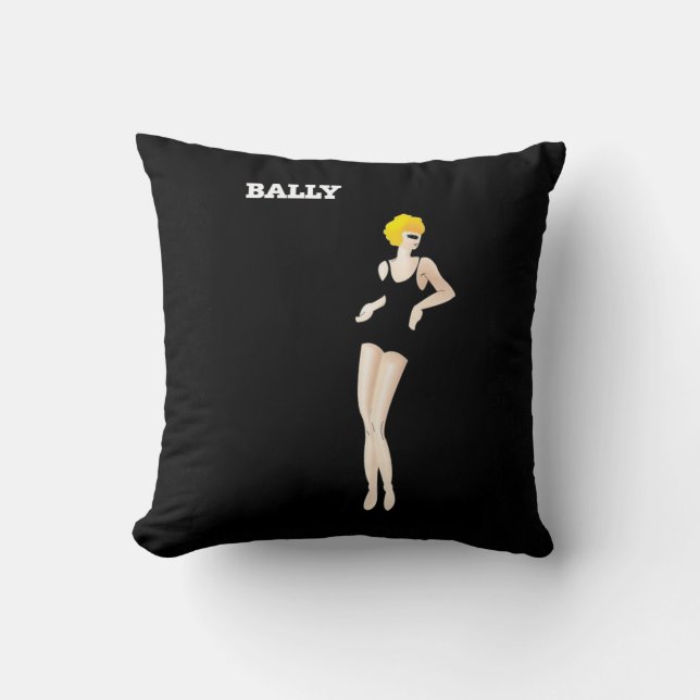 Vintage Art Deco Bernard Villemot Bally Shoes Cushion (Front)