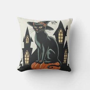 Vintage Art Deco Black Cat 2024 Cushion