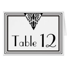 Vintage Art Deco Black White Frame #1 Table Number