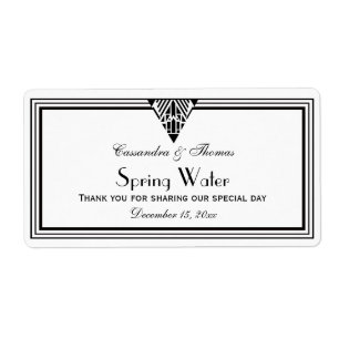 Vintage Art Deco Black Wht Frame #1 H Water Bottle