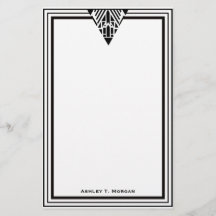 Vintage Art Deco Black Wht Frame #1 Personalised