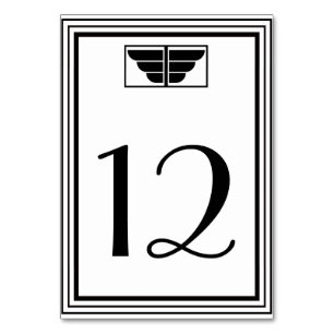 Vintage Art Deco Blk Wht Frame #2 H Table Number