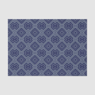 Vintage Art Deco Blue Abstract Geometric Pattern  Tissue Paper