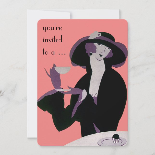 Vintage Art Deco Bridal Shower Party Invitation (Front)