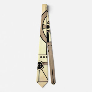 Vintage Art Deco Business Wheel and Machine Worker Tie