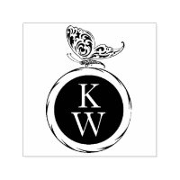 Vintage Art Deco Butterfly Monogram Book Return