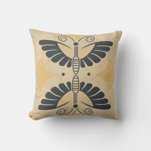 Vintage Art Deco Butterfly Motif Cushion