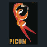 Vintage Art Deco by Bernard Villemot/ Picon Poster<br><div class="desc">An advertisement for Picon by French graphic artist, Bernard Villemot. Perfect for the art deco lover or the vintage art poster collector! circa 1952. Bold colour, a brilliant accent to any home, office, or studio loft! Bernard Villemot (1911–1989) was a French graphic artist known primarily for his iconic advertising images...</div>