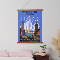 Vintage Art Deco Chicago 1934 World's Fair Poster