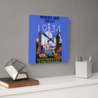 Vintage Art Deco Chicago 1934 World's Fair Poster
