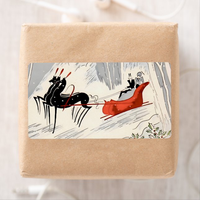 Vintage Art Deco Christmas Sleigh Ride  (Insitu)