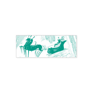 Vintage Art Deco Christmas Sleigh Ride Card Self-inking Stamp