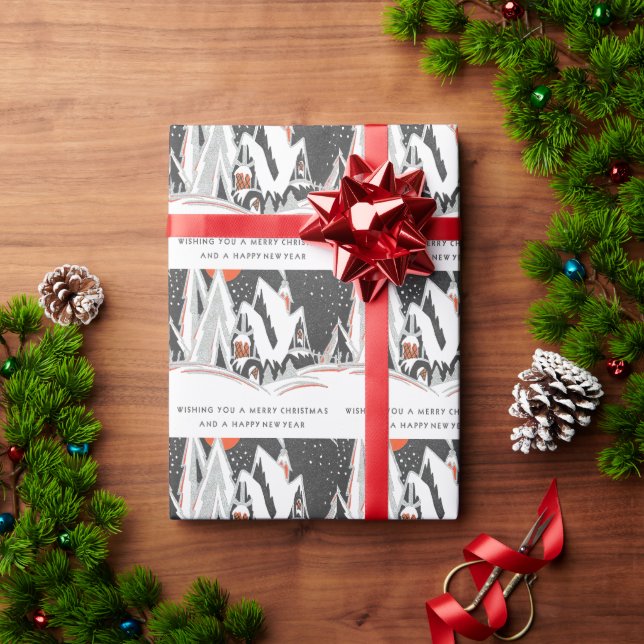 Vintage Art Deco Christmas  Wrapping Paper (Holiday Gift)