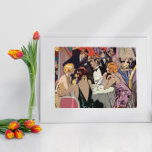 Vintage Art Deco Cocktail Party at Nightclub Poster<br><div class="desc">Vintage illustration love and romance image featuring a gentleman taking out several ladies for a New Year's Eve night out on the town enjoying a festive evening at a cocktail party in a restaurant.</div>