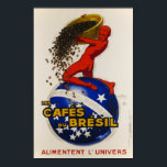 Vintage Art Deco Coffee Advertisement Poster<br><div class="desc">Les Cafés du Brésil alimentent l'univers "The Brazilian coffee feeds the universe" -A Repro. print (from small to maximum size) of a beautiful Art Deco poster by the French Master Jean D'Ylen in 1930. Perfect for your home wall decor. Frame it and this would make a beautiful retro style room...</div>