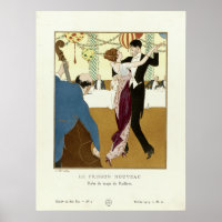 Vintage Art Deco Couple Dancing The Tango