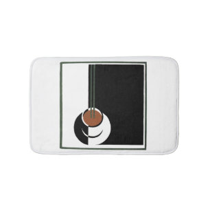 Vintage Art Deco, Cup of Coffee with Steam Bath Mat