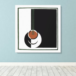 Vintage Art Deco, Cup of Coffee with Steam Canvas Print