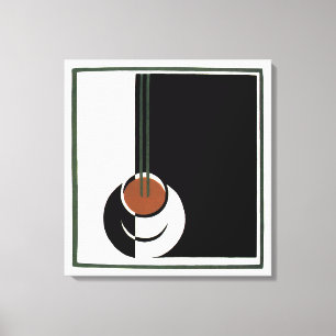 Vintage Art Deco, Cup of Coffee with Steam Canvas Print