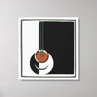 Vintage Art Deco, Cup of Coffee with Steam Canvas Print