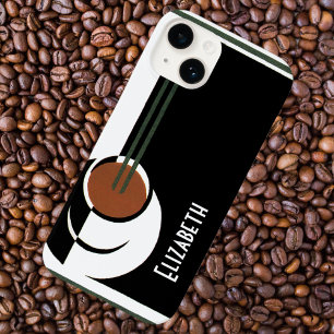 Vintage Art Deco, Cup of Coffee with Steam iPhone 14 Case