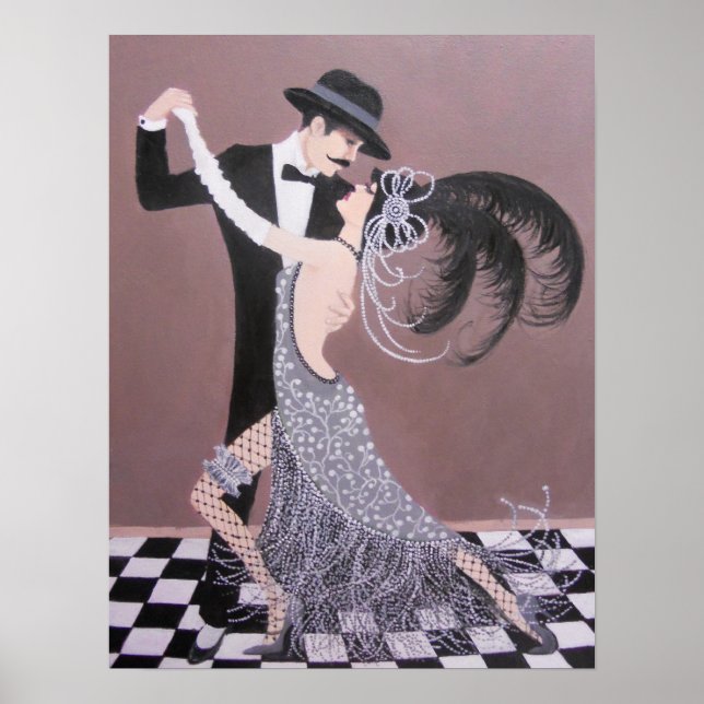 VINTAGE ART DECO DANCERS POSTER (Front)