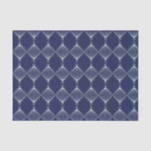 Vintage Art Deco Dark Blue Abstract Geometric  Tissue Paper