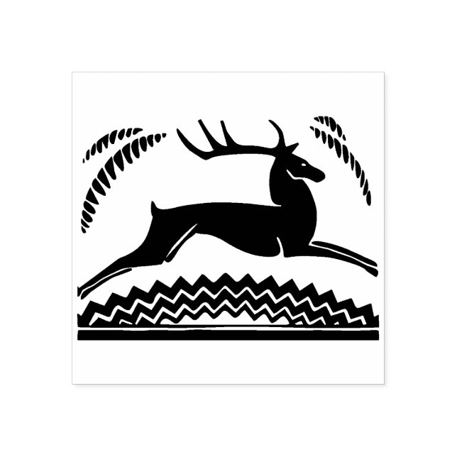 Vintage Art Deco Deer Rubber Stamp (Imprint)