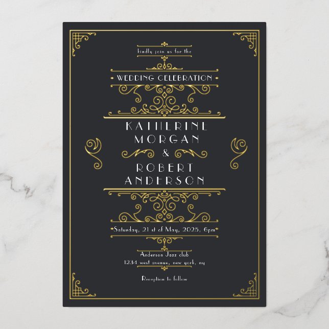 Vintage Art Deco Elegant Wedding (Front)