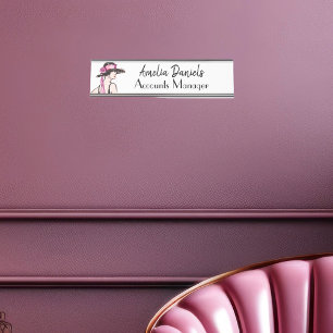 Vintage Art Deco Fashion Name Plate