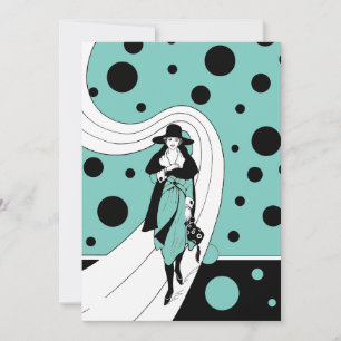 Vintage Art Deco Fashion Show Bridal Shower Invitation